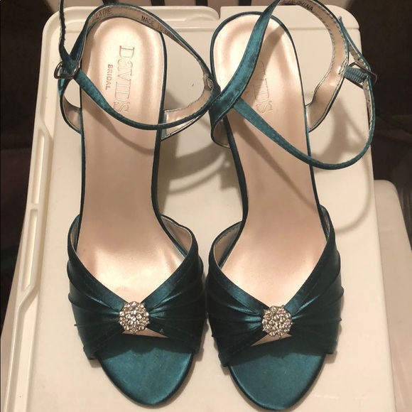 teal bridal shoes